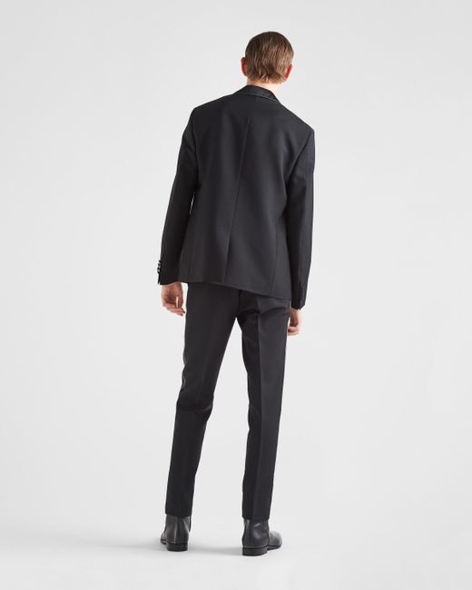 Prada Blue Stripe-Detailed Tailored Trousers for men