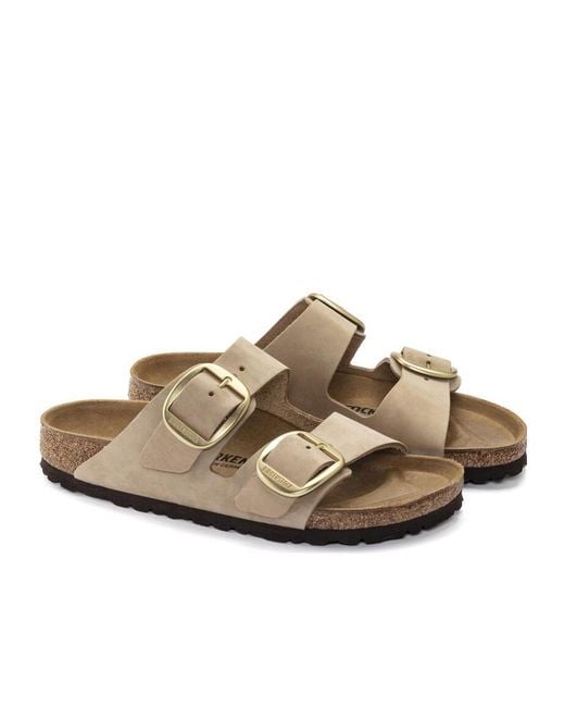 Birkenstock Brown Buckled Slide Sandals