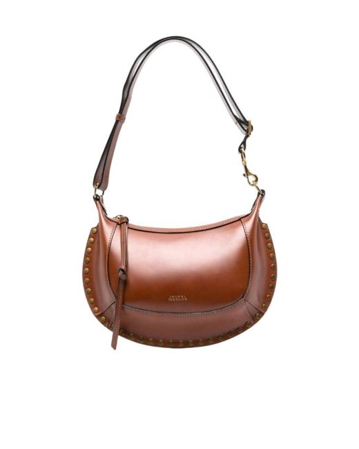 Isabel Marant Brown Oskan Moon Zipped Shoulder Bag
