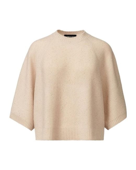 Fabiana Filippi Natural Sequin Embellished Cape