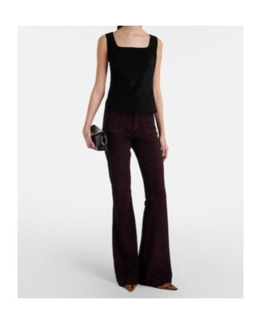 Stouls Purple Laurent Suede Flared Pants