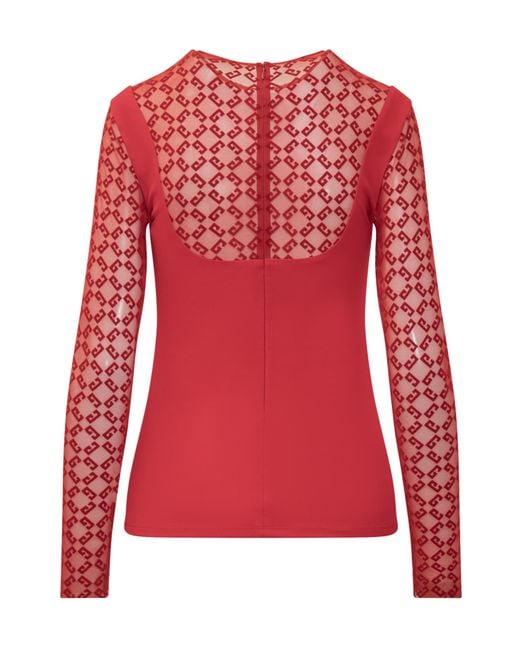 Givenchy Red Logo Round Neck Top