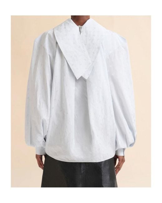 Marni White Jacquard Motif Balloon Top