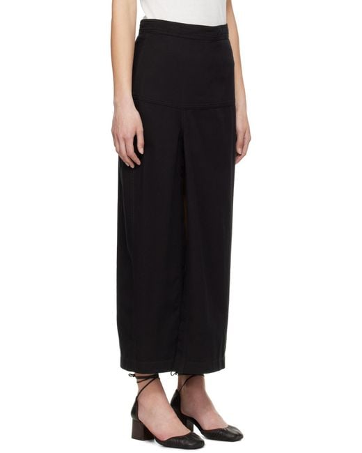 Lemaire Black Asymmetrical Wrapover Skirt