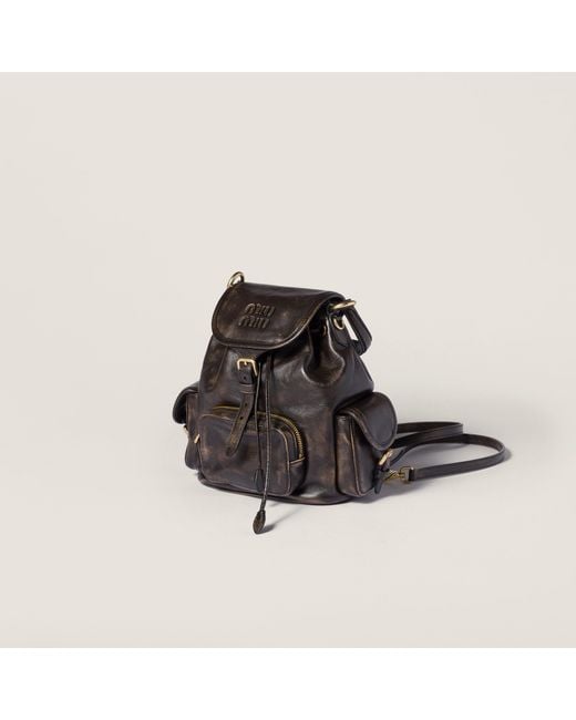 Miu Miu Black Leather Backpack