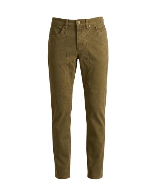 Jeckerson Green Casual Pants With Belt Loops for men