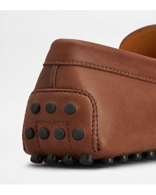 Tod's Brown Gommino Leather Moccasins for men