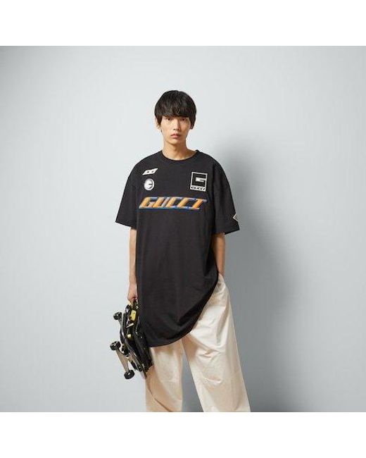 Gucci Black Moto Logo Long T-Shirt for men