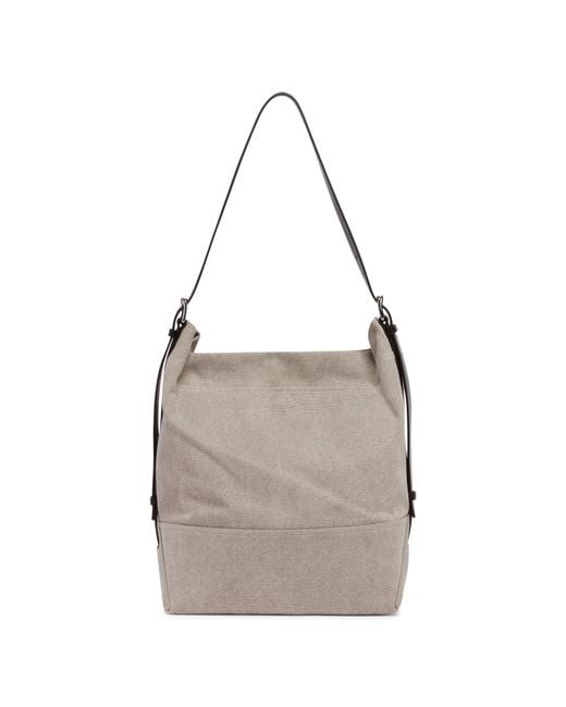 Lemaire Gray Belted Shoulder Bag With Top Handle for men