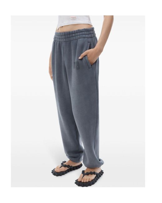 Alexander Wang Blue Essential Terry Ribbed Hem Joggers