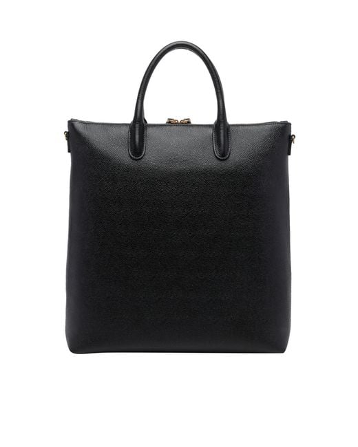 Thom Browne Black Vertical Tool Tote Bag for men