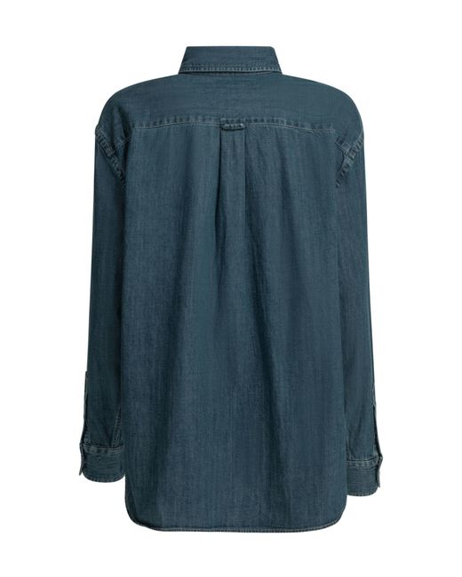 Polo Ralph Lauren Blue Big-Fit Casual Shirt With Logo