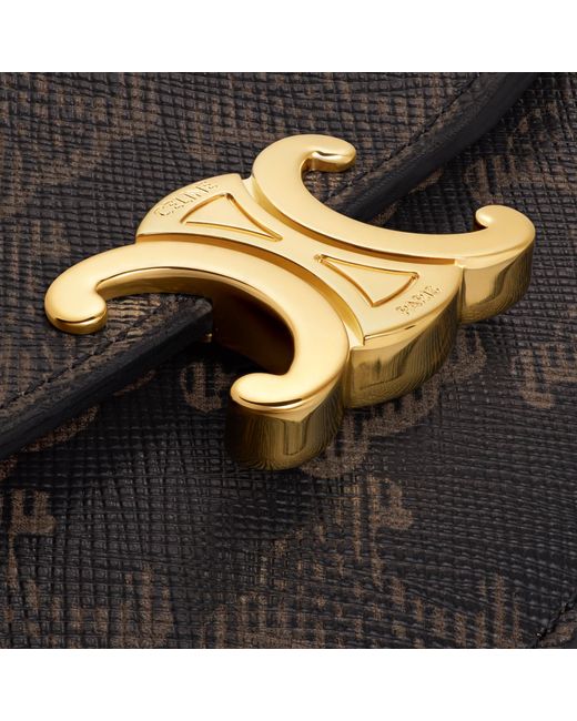 Céline Black Long Card Holder With Flap Triomphe