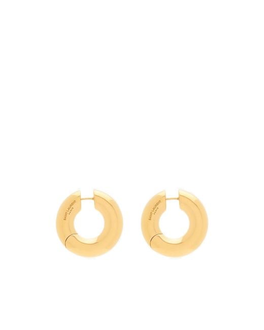 Saint Laurent Metallic Tube Hoop Earrings