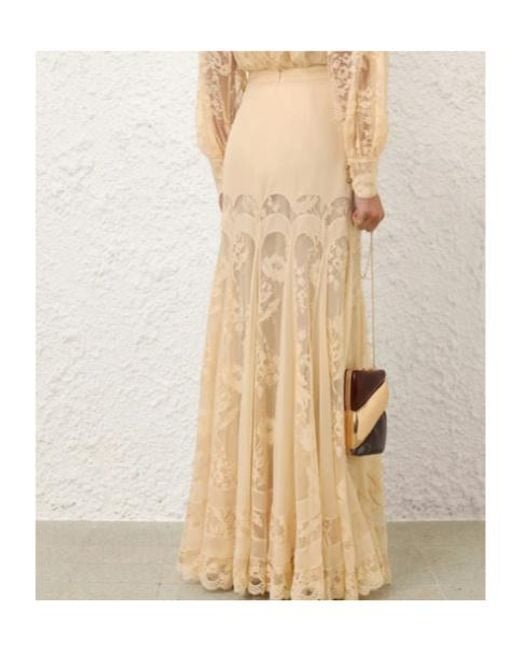 Zimmermann Natural Valiant Panelled Maxi Skirt