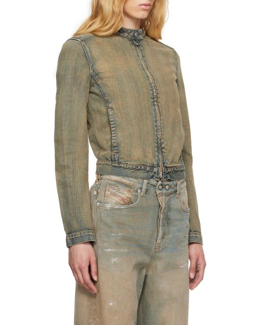 DIESEL Green De-Mornin Zip-Up Jacket