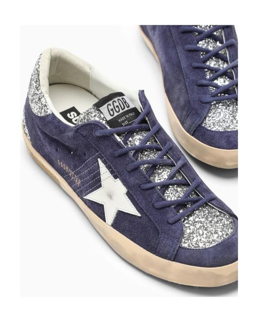Golden Goose Deluxe Brand Blue Superstar Glittered Low-Top Sneakers