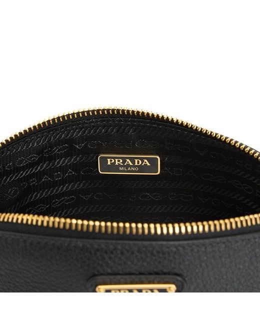 Prada Black Zippered Shoulder Bag