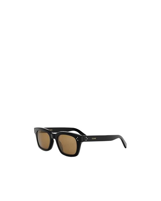 Céline Metallic 3 Dot Rectangle-Frame Sunglasses