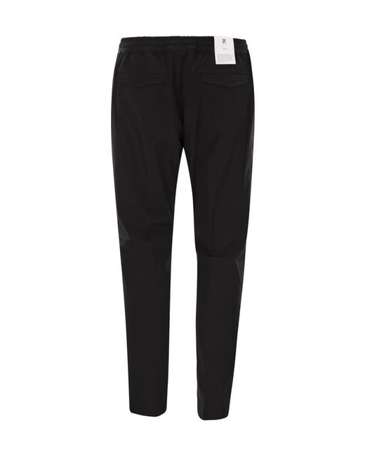Pt Pantaloni Black Pt Torino Drawstring Waist Pants for men
