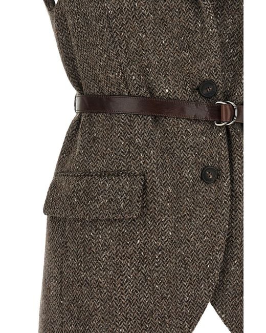 Brunello Cucinelli Multicolor Collarless Sleeveless Vest