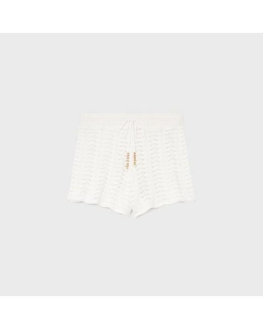 Céline White Mini Shorts