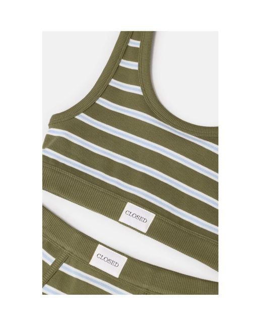 Closed Green Ribbed Cotton Bralette