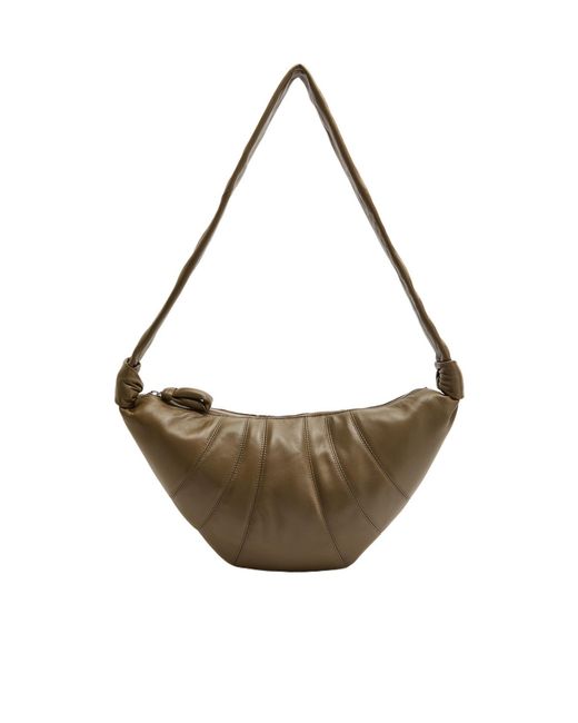 Lemaire Metallic Medium Croissant Leather Shoulder Bag