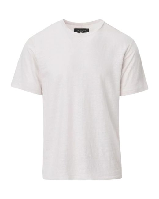 Rag & Bone White Crew Neck Short-Sleeved T-Shirt for men