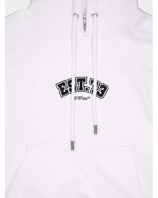 Off-White c/o Virgil Abloh White Logic Skate Cotton Hoodie for men
