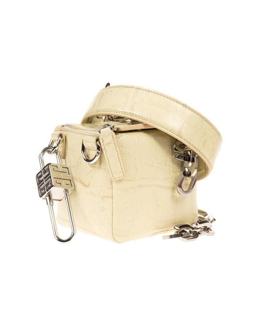 Givenchy Natural Pandora Cube Embossed Chain Cross Bag