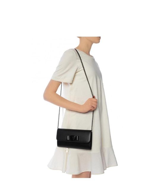 Ferragamo Black Bowknot Shoulder Bag