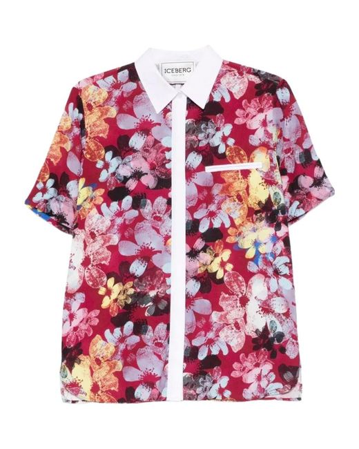 Iceberg Red Short-Sleeved Shirt