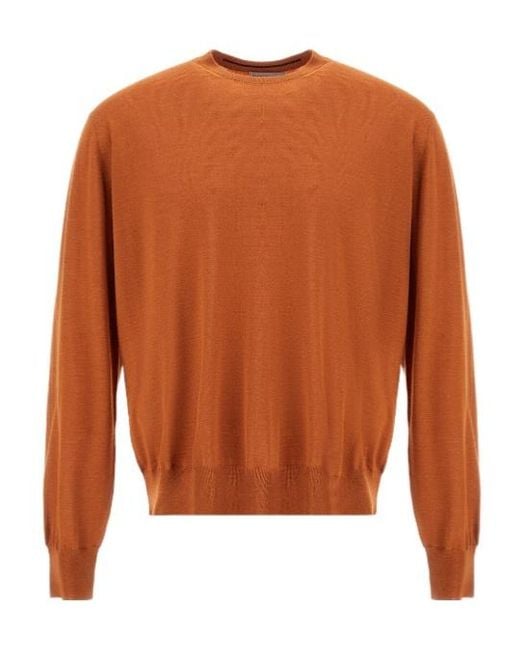 Herno Brown Resort Ribbed-Trim Sweater for men