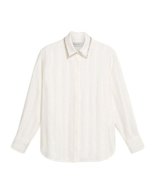 Golden Goose Deluxe Brand White Long Sleeved Embellished Shirt