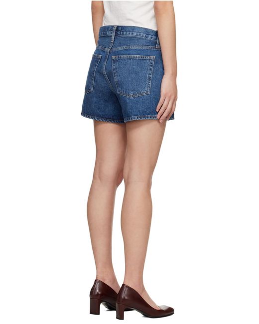 Agolde Blue High Waist Denim Shorts