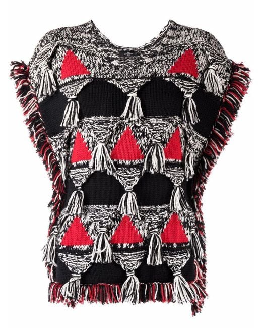 Etro Red Tassel-Detail Wool Jumper