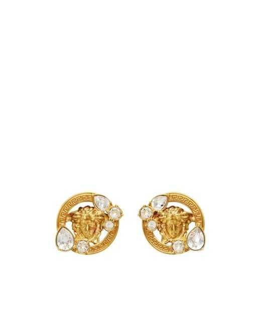 Versace Metallic Embellished Earrings