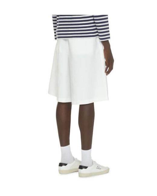 Comme des Garçons White Comme Des Garçons Shirt Knee-Length Twill Shorts for men