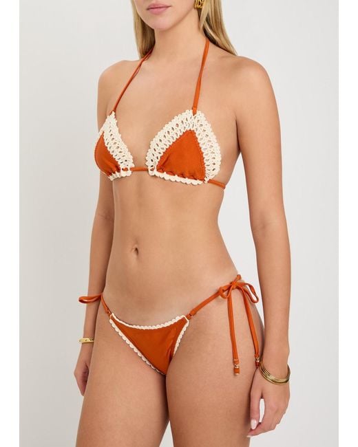 Zimmermann Red Mahon Crochet Stretch-Polyamide Bikini
