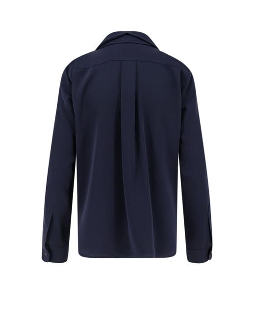 Max Mara Blue Mxmcolmo Tie Neck Blouse