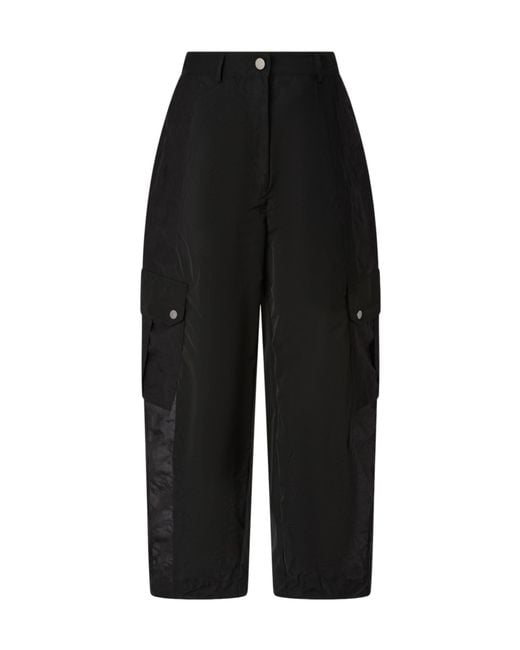 Pinko Black Cargo-Pocket Cropped Trousers
