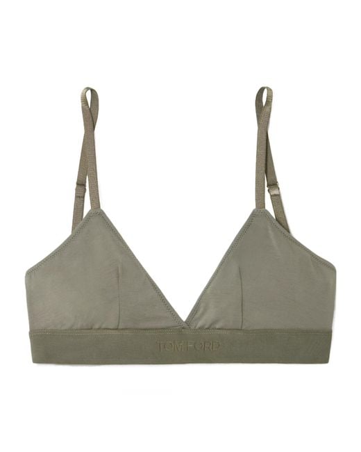 Tom Ford Green Logo-Detail Bra