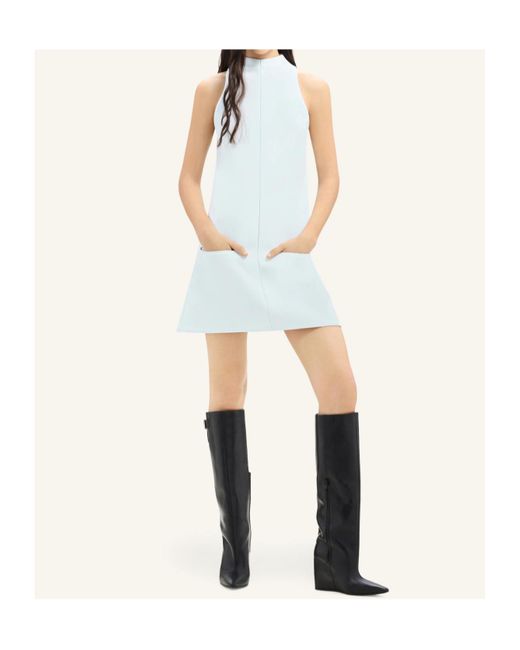 Courreges White Sleeveless Twill A-Line Dress