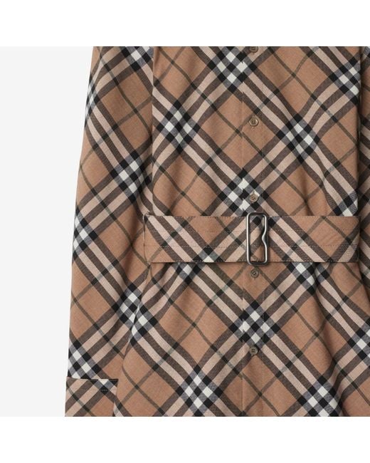 Burberry Brown Checked Shirt Dress