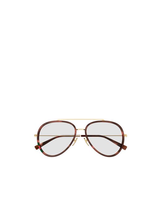 Gucci White Eyewear Aviator Frame Sunglasses