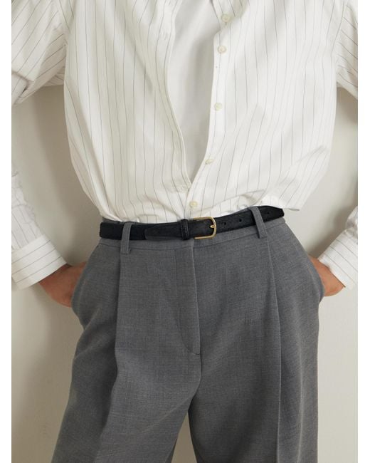 Totême White Totême Brushed Buckle Fastened Belt