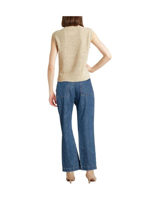 Max Mara Blue Solid Color Denim Trousers