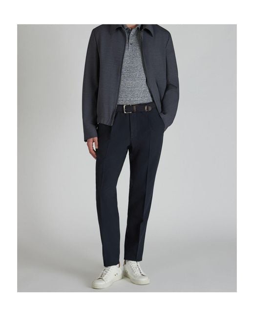 Incotex Blue Pleat-Detailed Trousers for men