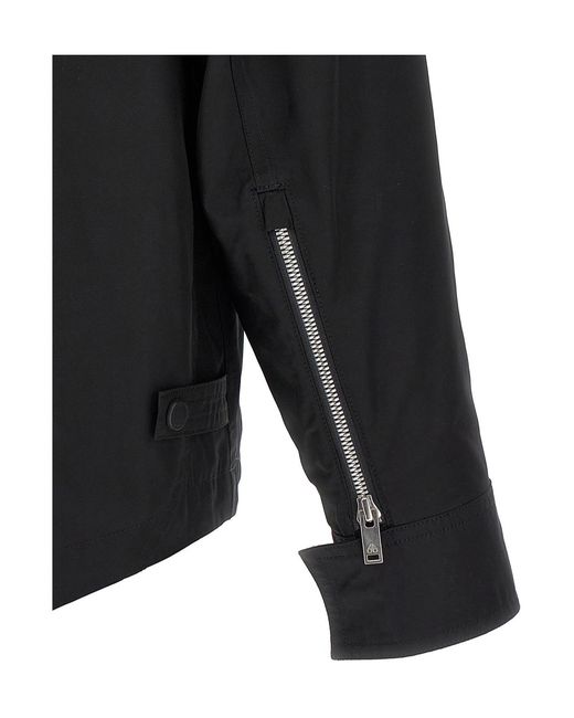 Moose Knuckles Black Collared Zip-Up Jacket for men